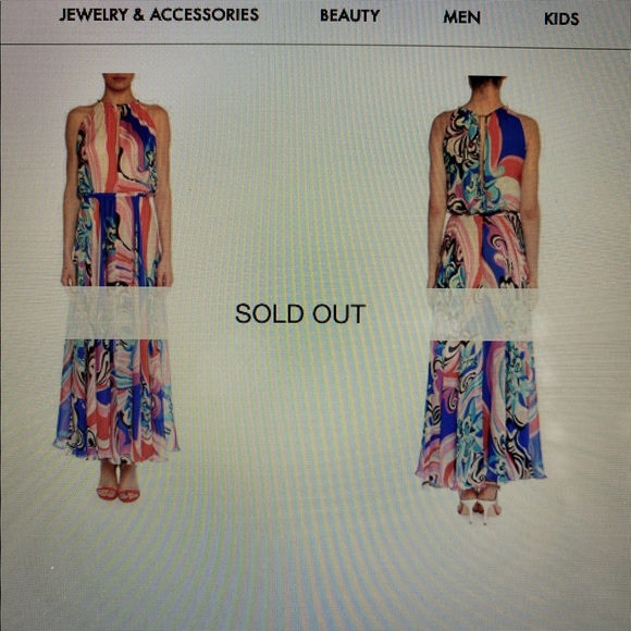 Emilio Pucci High-Neck Sapphire Silk Maxi - Picture 4 of 4